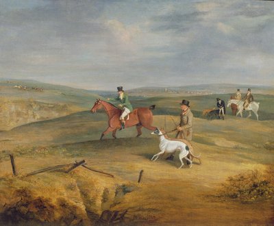 Coursing: het vinden van een haas door Samuel Henry Alken
